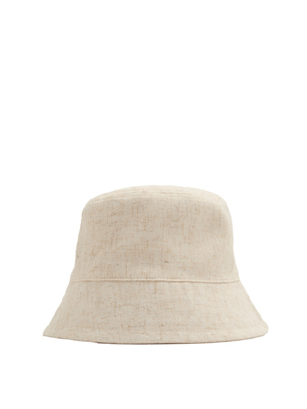 Marks & Spencer Платнена bucket шапка със лен Marks & Spencer крем