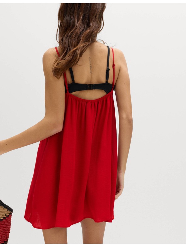 Marks & Spencer Еластична мини рокля с връзка отпред Marks & Spencer червена