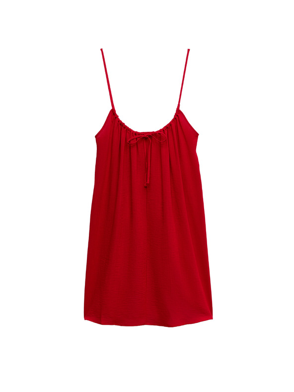 Marks & Spencer Еластична мини рокля с връзка отпред Marks & Spencer червена