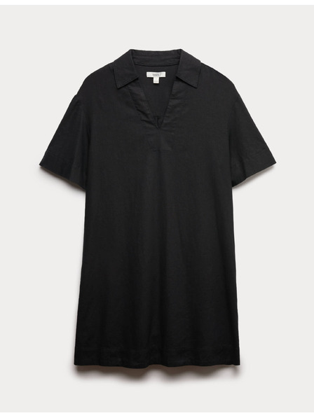 Marks & Spencer Мини рокля с лнен яка Marks & Spencer черен