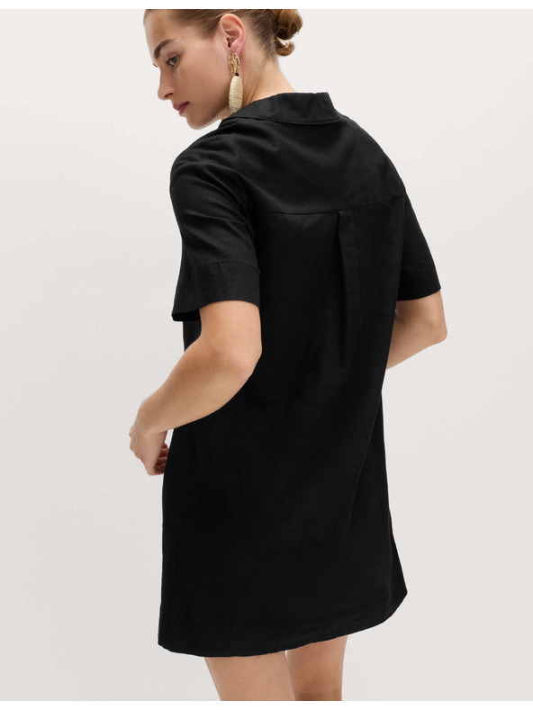 Marks & Spencer Мини рокля с лнен яка Marks & Spencer черен