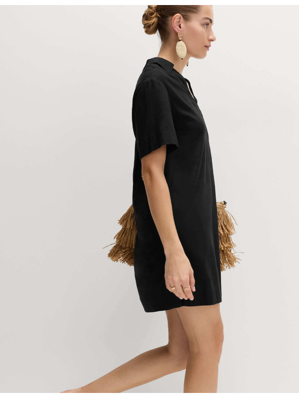 Marks & Spencer Мини рокля с лнен яка Marks & Spencer черен