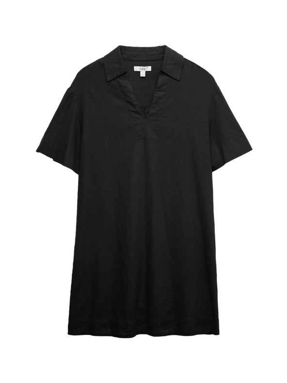 Marks & Spencer Мини рокля с лнен яка Marks & Spencer черен