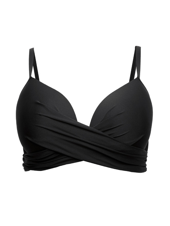 Marks & Spencer Dekoltiran топ на бикини с костинки (D-G) Marks & Spencer черен
