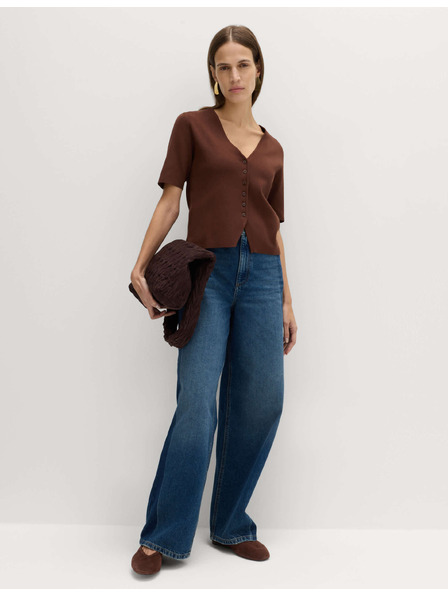 Marks & Spencer Копче кардиган с тесен срез и V-образен деколте Marks & Spencer кафява