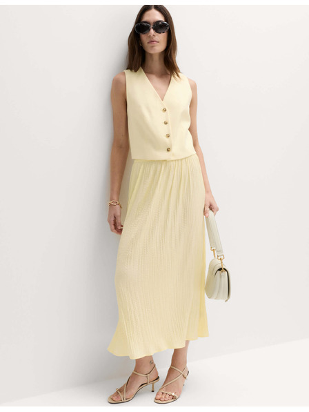 Marks & Spencer Плисирана миди пола с текстура Marks & Spencer жълта