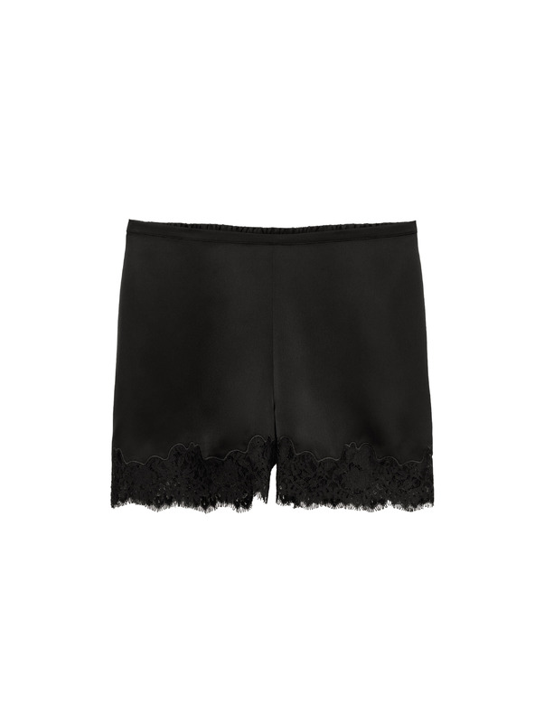 Marks & Spencer Атласни шортки с дантелена подсечка Marks & Spencer черни