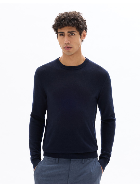 Celio Тъмносин вълнен основен пуловер Celio Semerirond