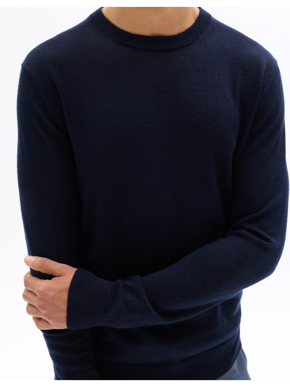 Celio Тъмносин вълнен основен пуловер Celio Semerirond