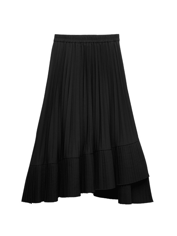 Marks & Spencer Плисирана асиметрична миди пола Marks & Spencer черна