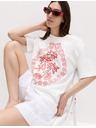 Marks & Spencer Oversized тениска с графика от чист памук Marks & Spencer бяла