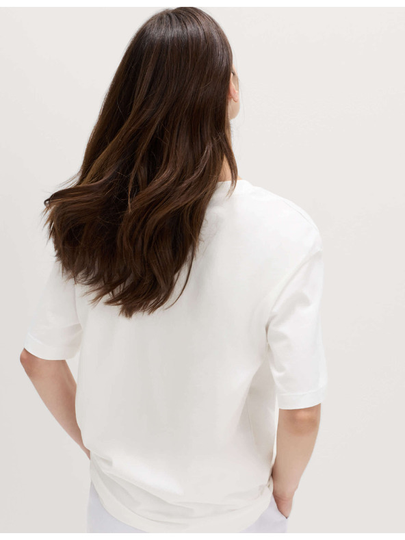 Marks & Spencer Oversized тениска с графика от чист памук Marks & Spencer бяла