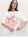 Marks & Spencer Oversized тениска с графика от чист памук Marks & Spencer бяла