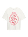 Marks & Spencer Oversized тениска с графика от чист памук Marks & Spencer бяла