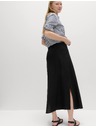 Marks & Spencer А-силует макси пола с висок процент лен Marks & Spencer черна