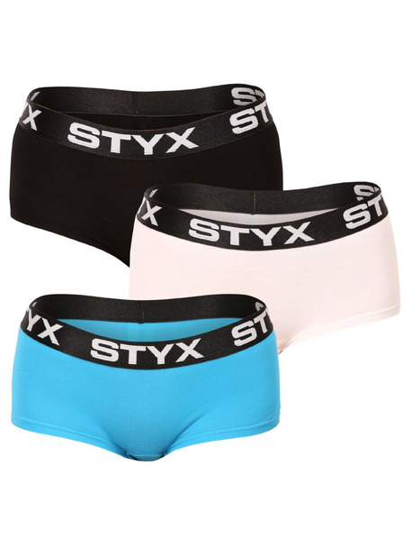 Styx Комплект от три - дамски бикини Styx с пътник многоцветни