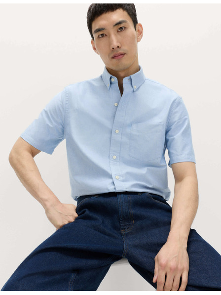 Marks & Spencer Риза от чист памук The Ultimate Marks & Spencer oxford blue