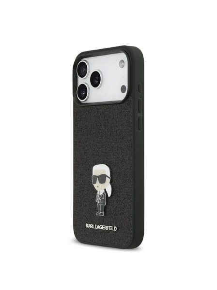 Karl Lagerfeld Karl Lagerfeld Fixed Glitter Metal Ikonik Задна Калъфка за iPhone 17 Pro Max Black