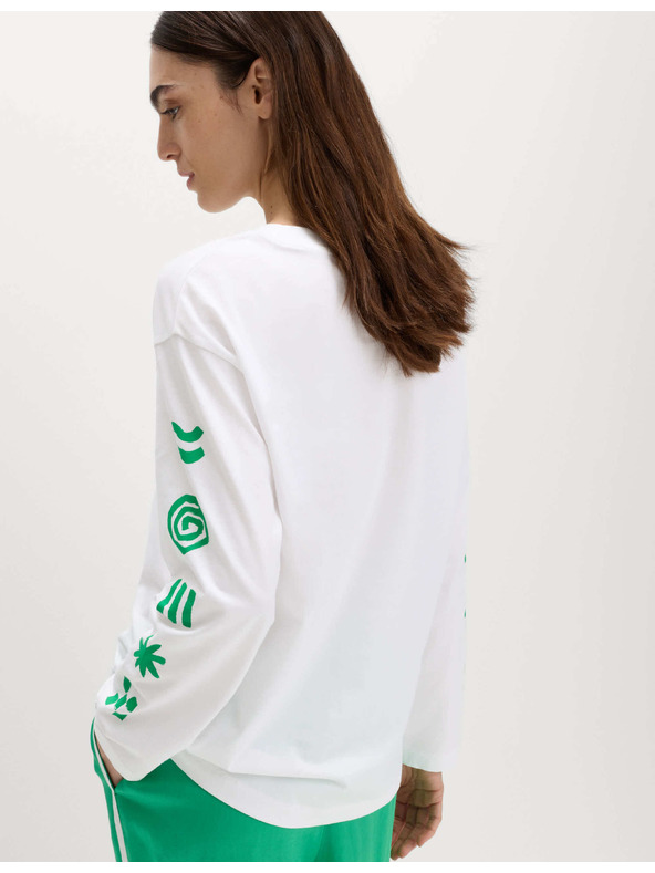 Marks & Spencer Oversized тениска с графика от чист памук Marks & Spencer бяла