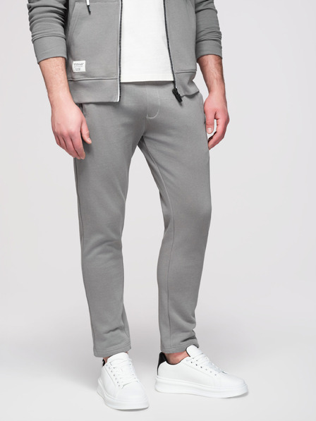 Ombre Clothing Мъжко спортно облекло: суитшърт с качулка и цип + панталони с прави крачола – сив V8 Z23 Ombre Clothing