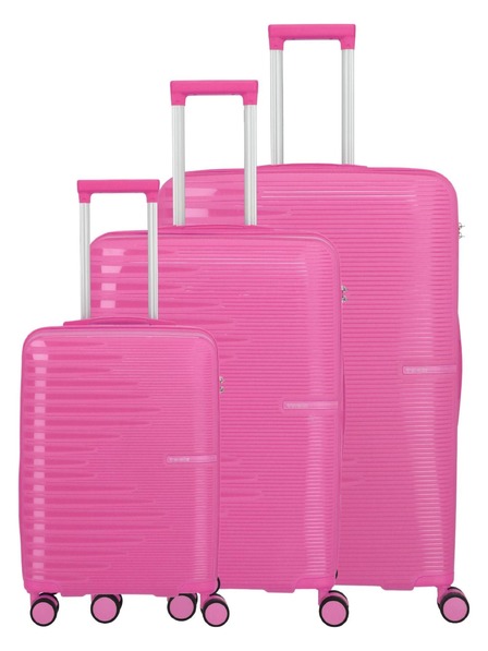 Travelite Комплект пътни куфари Travelite Pacific S,M,L Pink
