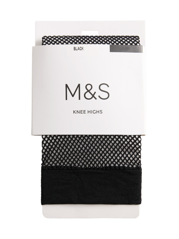 Marks & Spencer Мрежесто чорапи до коляното Marks & Spencer черно
