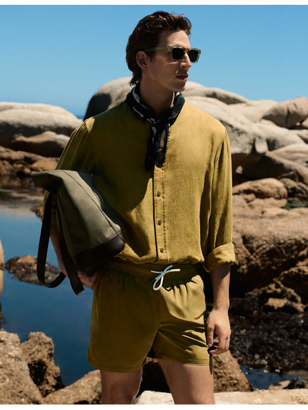 Marks & Spencer Риза от чист лен Marks & Spencer зелена