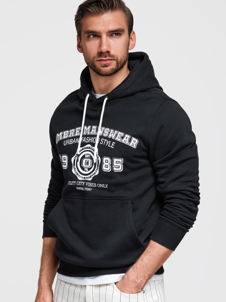 Ombre Clothing Мъжки суитчър с кенгуру с щампа Ombre Облекло