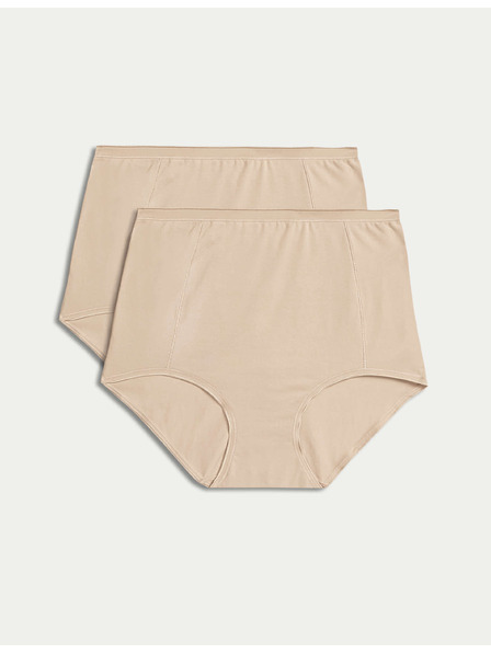 Marks & Spencer Комплект от два дамски стягащи слипа в бежово Marks & Spencer