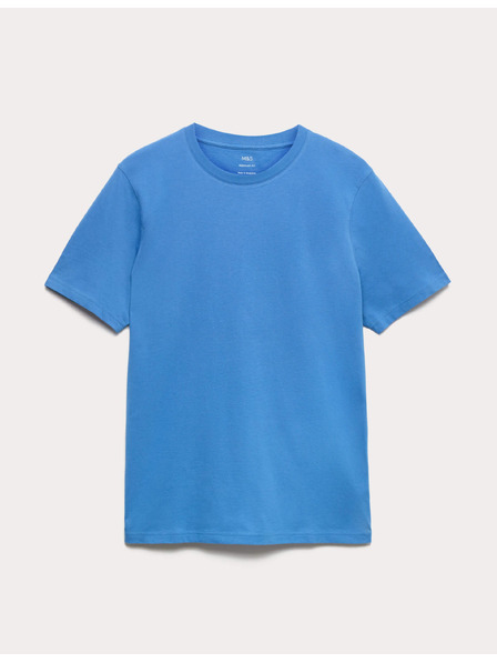 Marks & Spencer Тениска с воланче от чист памук Marks & Spencer синя