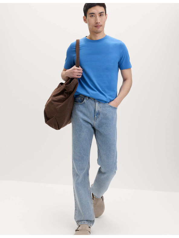 Marks & Spencer Тениска с воланче от чист памук Marks & Spencer синя