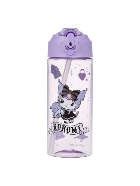 BAAGL  BAAGL Тританова бутилка за пиене със сламка Kuromi Fortune Dream, 500 ml