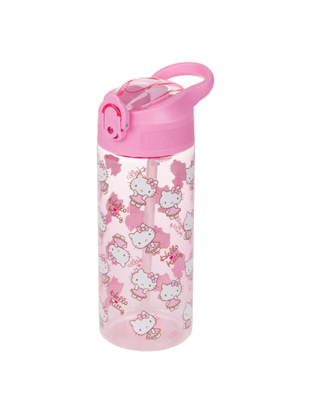 BAAGL  BAAGL Тританова бутилка за пиене със сламка Hello Kitty Sweet Leopard, 500 ml
