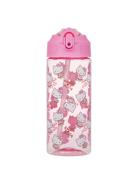 BAAGL  BAAGL Тританова бутилка за пиене със сламка Hello Kitty Sweet Leopard, 500 ml