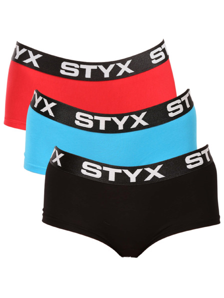 Styx Комплект от три - дамски бикини Styx с пътник многоцветни