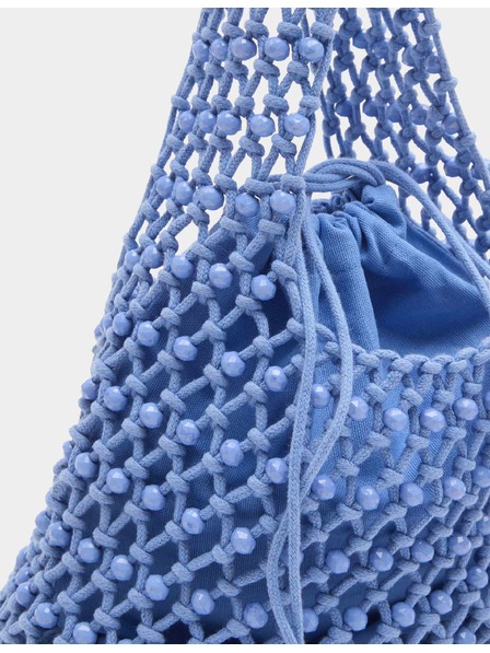 Marks & Spencer Кътчета чанта със мъниста Macrame Marks & Spencer синя