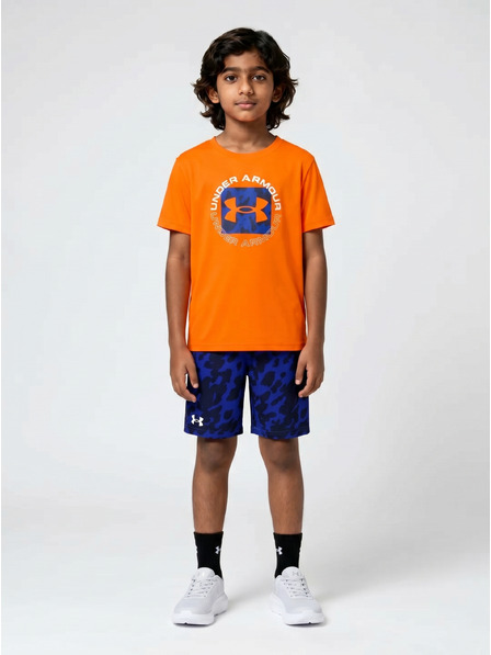 Under Armour Момчешки комплект Under Armour UA TECH PRINTED SS SHORT SET-ORG
