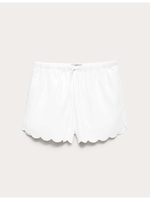 Marks & Spencer Шорти с набор ръб от чист памук Marks & Spencer бял