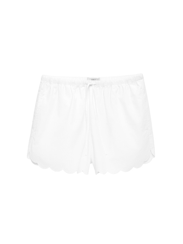 Marks & Spencer Шорти с набор ръб от чист памук Marks & Spencer бял