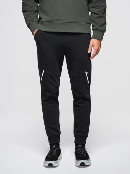 Ombre Clothing Мъжки спортни панталони joggers - черни V2 OM-PASK-0280 Ombre Clothing
