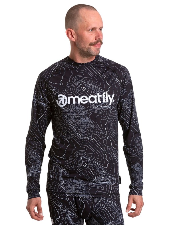 Meatfly Meatfly мъжка термо тениска Avery Black Topography