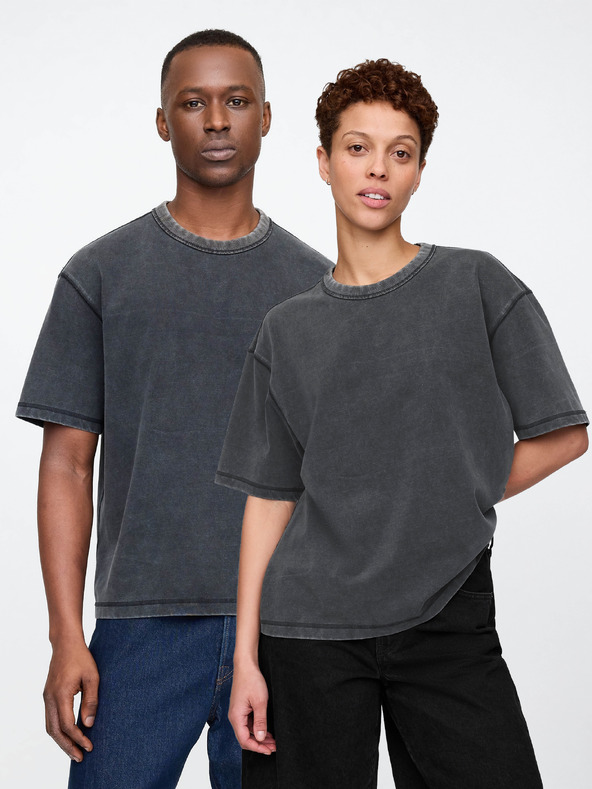 GAP Скъсена унисекс тежка тениска GAP