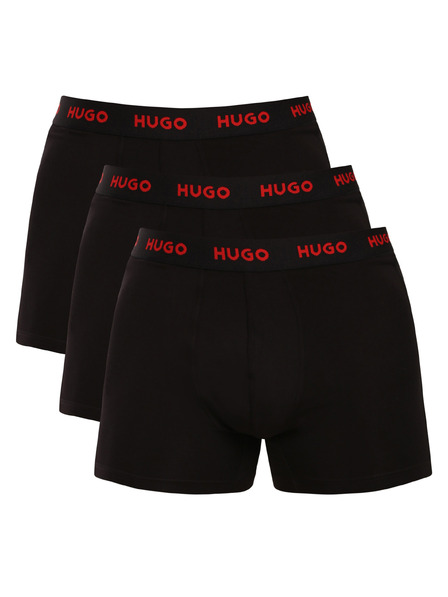 HUGO Комплект три - мъжки боксерки HUGO черни