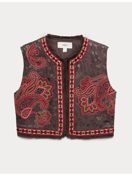 Marks & Spencer Късо вътрешно яке с бродерия Marks & Spencer кафяво