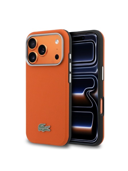 Lacoste Lacoste PVC Petit Pique Semi Wrap MagSafe Задна калъфка за iPhone 17 Pro Max Orange