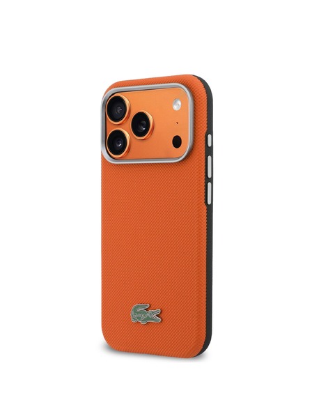 Lacoste Lacoste PVC Petit Pique Semi Wrap MagSafe Задна калъфка за iPhone 17 Pro Max Orange