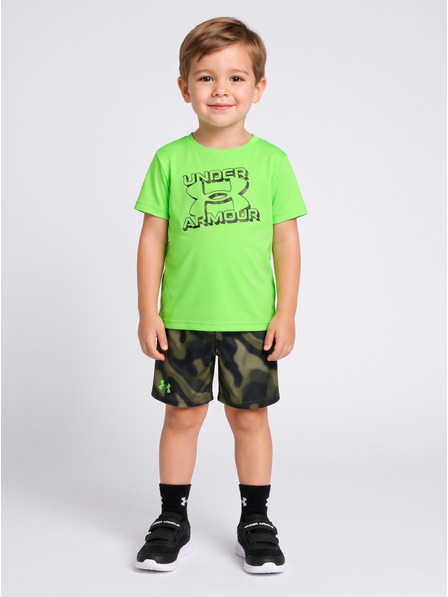 Under Armour Момчешки комплект Under Armour UA TECH PRINTED SS SHORT SET-GRN