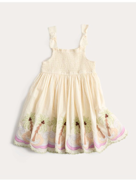 Marks & Spencer Рокля без ръкави, от чисто памук с принт палма (2–10 години) Marks & Spencer крем