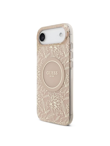 Guess Guess IML Flowers Allover Strap MagSafe Задна корица за iPhone Air Pink