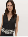 Marks & Spencer Жилетка със прорязен кант, с висок дял модал и лен Marks & Spencer черна